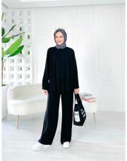 dora örme triko takım siyah 3