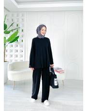 dora örme triko takım siyah 4