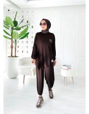 bargelia oysho takım koyu kahve