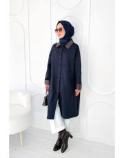 gabri süet oversize kap lacivert