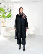 gabri süet oversize kap siyah