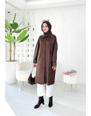 gabri süet oversize kap kahve 2