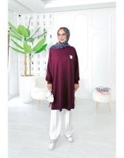 salta  iki ip diz altı salaş tunik mürdüm