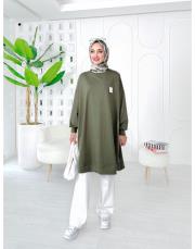 salta  iki ip diz altı salaş tunik haki 2