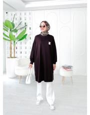 salta  iki ip diz altı salaş tunik kahve