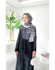 luna pamuk triko file tunik siyah 2