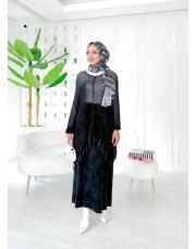 luna pamuk triko file tunik siyah 3