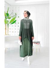 luna pamuk triko file tunik haki