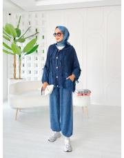 elsa pamuk püsküllü triko hırka lacivert