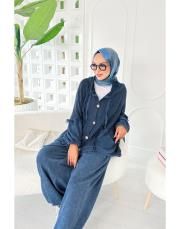 elsa pamuk püsküllü triko hırka lacivert 2