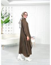 pera file örgü pamuk ip triko hırka kahve 2