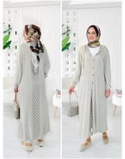 amber pamuk triko hırka taş