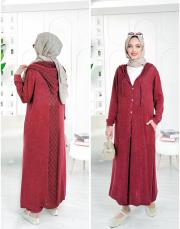 amber pamuk triko hırka bordo