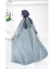 amber pamuk triko hırka gri