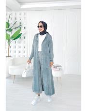 amber pamuk triko hırka gri 2