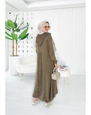 amber pamuk triko hırka kahve