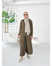 amber pamuk triko hırka kahve 2