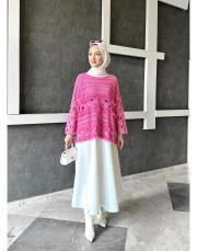 lotus pamuk triko file kazak pembe 3