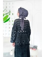 lotus pamuk triko file kazak siyah 2