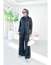 piano pamuk triko takım siyah 3