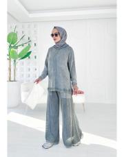 piano pamuk triko takım gri 2