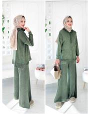 piano pamuk triko takım haki