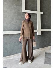 piano pamuk triko takım kahve 3