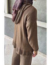 piano pamuk triko takım kahve 4