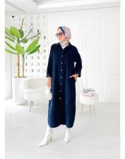 ithal rosela kadife gömlek lacivert