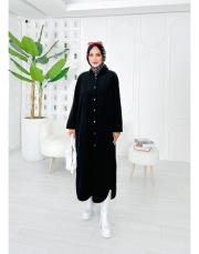 ithal rosela kadife gömlek siyah 2