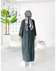 ithal rosela kadife gömlek antrasit 2