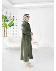 ithal rosela kadife gömlek haki 2