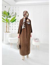 ithal rosela kadife gömlek kahve 2