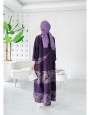 ithal viana kadife elbise mürdüm 2