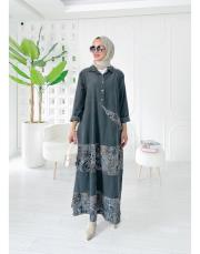 ithal viana kadife elbise antrasit