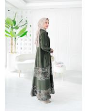 ithal viana kadife elbise haki 2