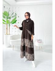 ithal viana kadife elbise kahve