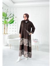 ithal viana kadife elbise kahve 2