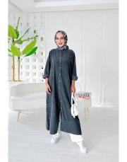 ithal fersaa kadife aplike detay gömlek antrasit 2