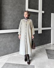 bonita ithal kadife file detaylı gömlek elbise taş