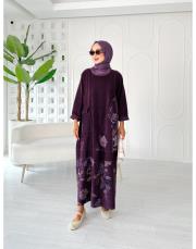 ithal daniel kadife elbise mürdüm