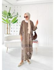 ithal daniel kadife elbise vizon