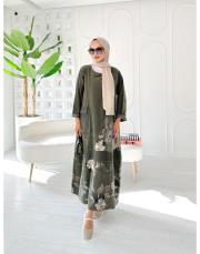 ithal daniel kadife elbise haki 2