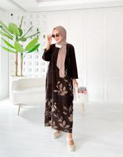 ithal daniel kadife elbise kahve