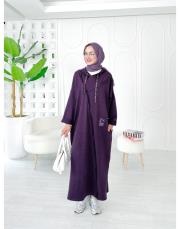 ithal diana iki ip koton elbise mor 2