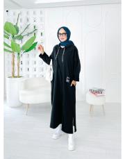 ithal diana iki ip koton elbise siyah 2