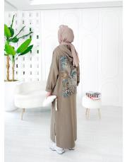 ithal diana iki ip koton elbise vizon