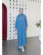 ithal diana iki ip koton elbise indigo 2