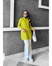 keyla merserize tunik yağyeşili