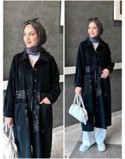 tokyo kadife gömlek kap siyah